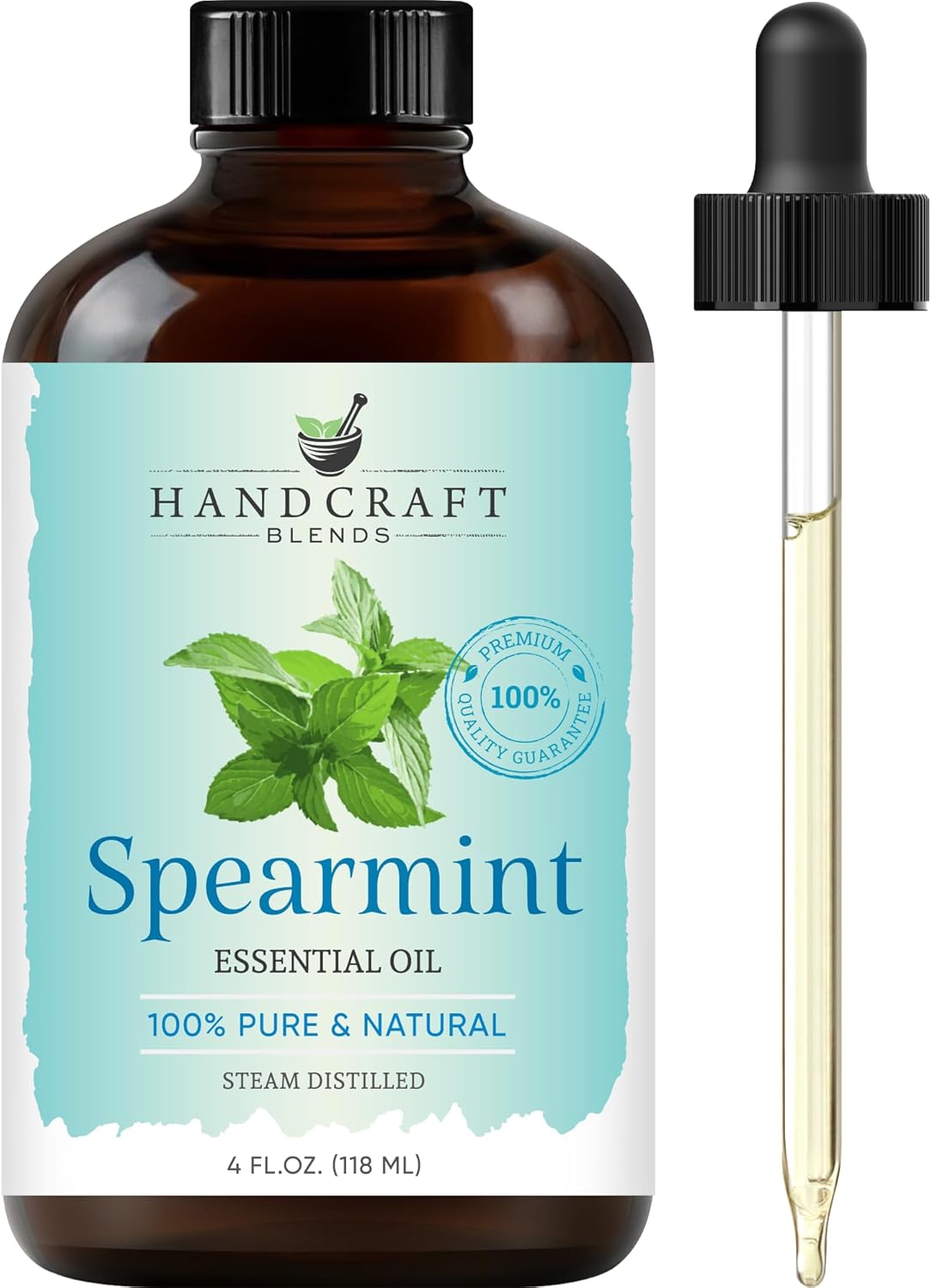 Handcraft Blends Spearmint Essential Oil – Huge 4 Fl Oz – 100% Pure and Natural – Premium Grade Essential Oil for Diffuser and Aromatherapy, Skin, Massage, Candle and Soap Making Fragrance