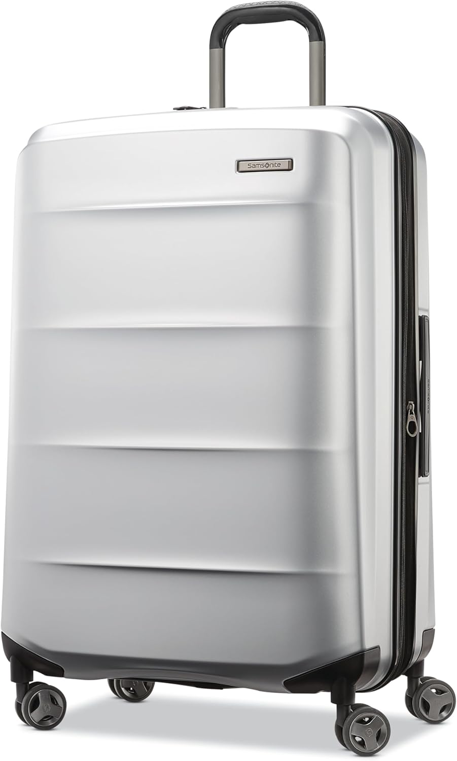 Samsonite Octiv Lightweight Hardshell 28-Inch Large Checked Luggage - Durable & Impact Resistant, 360° Aero Trac Spinner Wheels, Adjustable Telescopic Handle, Expandable, TSA Approved Lock - Silver