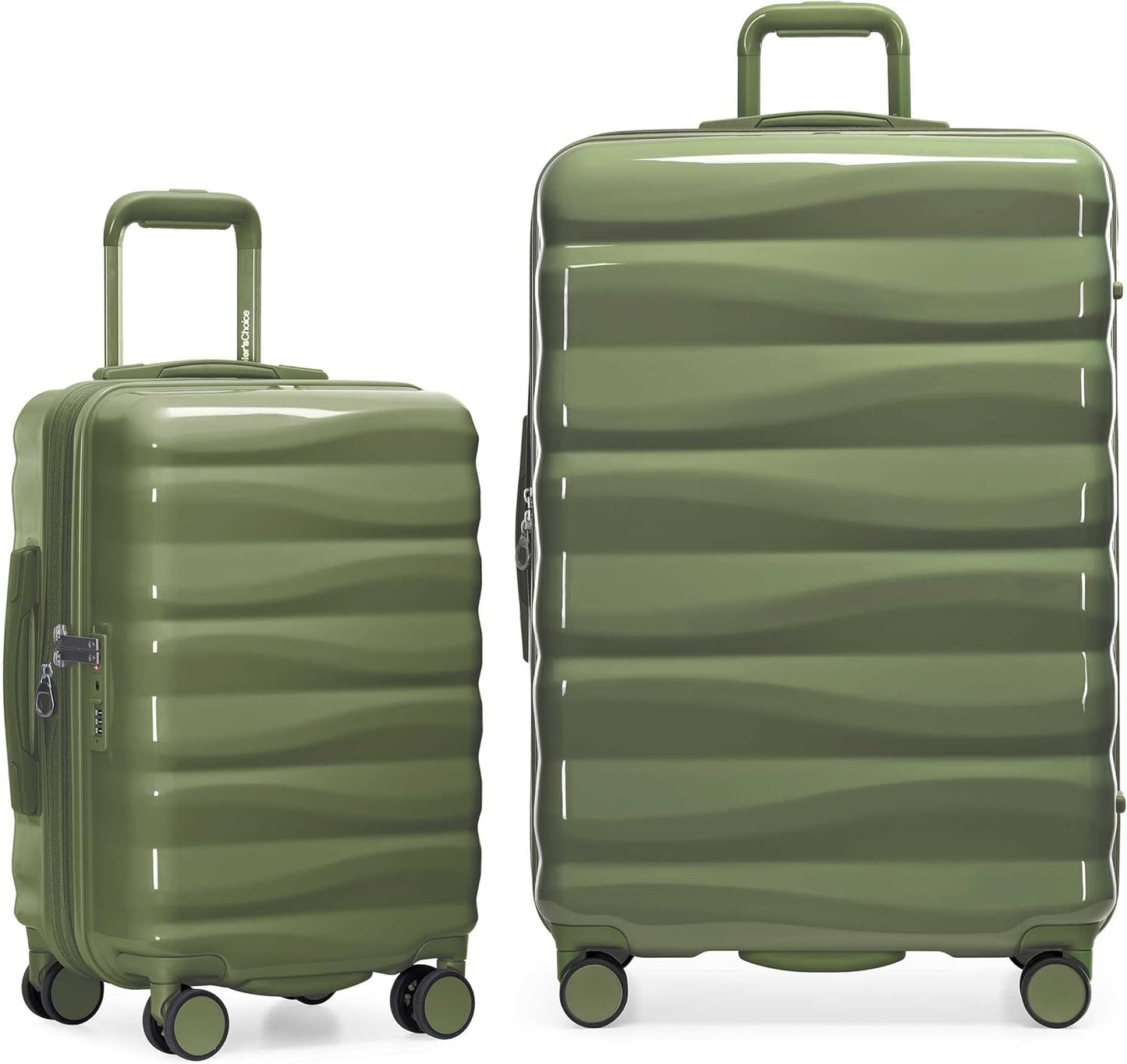 Traveler's Choice Edinburgh II Hardside Spinner Luggage with TSA Lock, Green, 2 Piece (21/29)