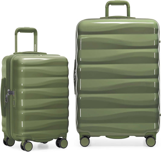 Traveler's Choice Edinburgh II Hardside Spinner Luggage with TSA Lock, Green, 2 Piece (21/29)