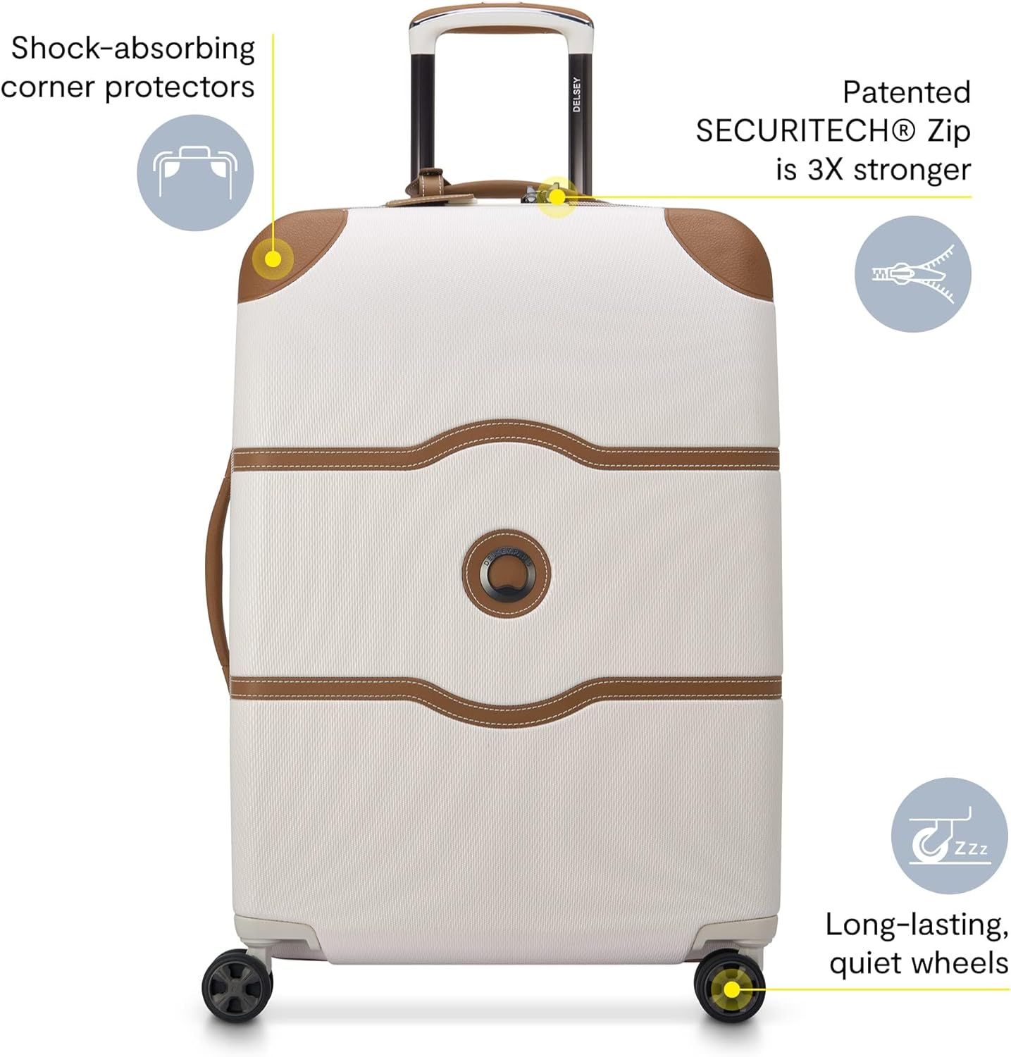 DELSEY PARIS Chatelet Air 2.0 Hardside Luggage with Spinner Wheels, Angora, 2 Piece Set (19/24)