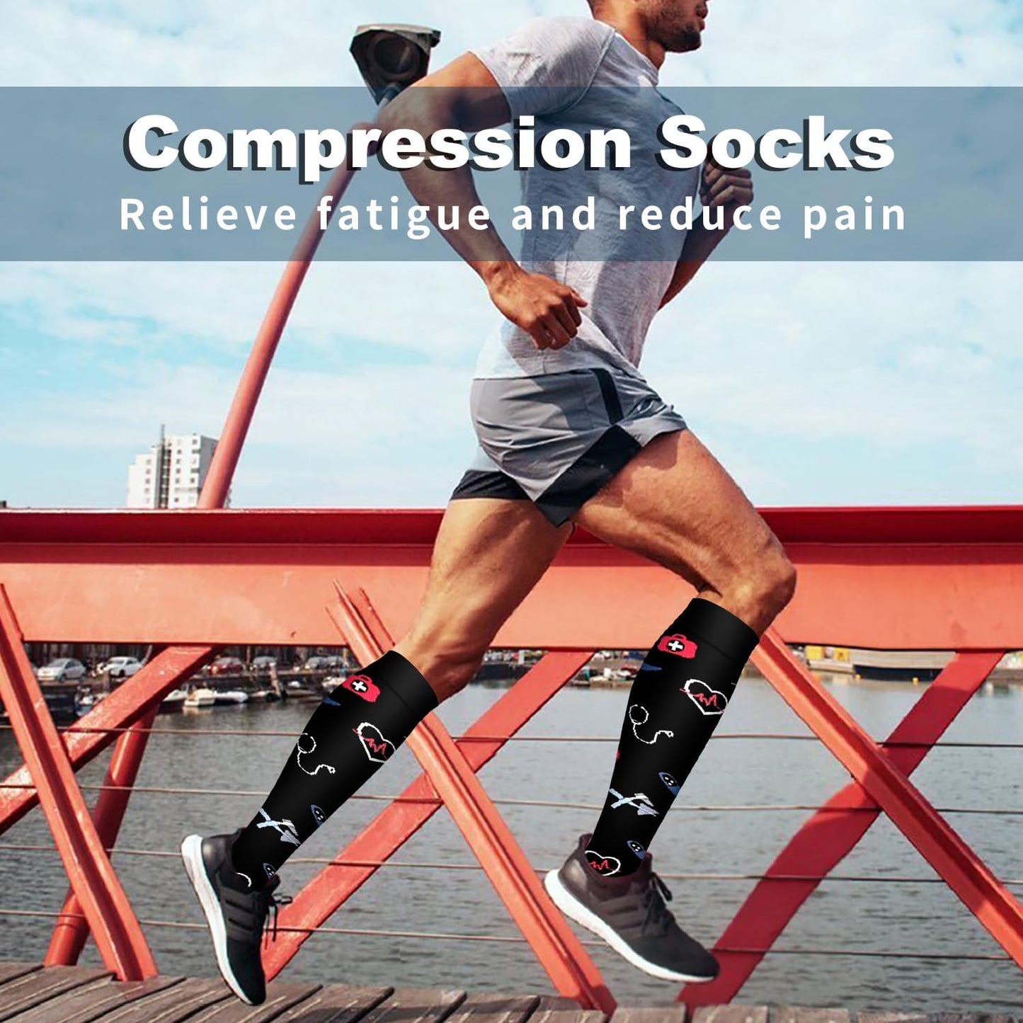 Bluemaple Compression Socks for Women & Men Circulation (6 Pairs) 15-20 mmHg is Best Support for Athletic Running Cycling