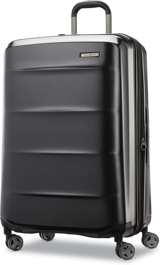 Samsonite Octiv Lightweight Hardshell 28-Inch Large Checked Luggage - Durable & Impact Resistant, 360° Aero Trac Spinner Wheels, Adjustable Telescopic Handle, Expandable, TSA Approved Lock - Black