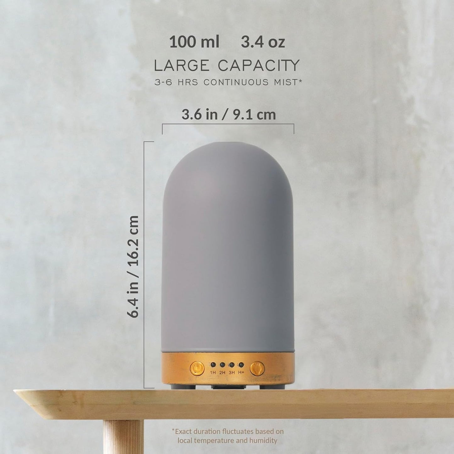 Earnest Living Essential Oil Diffusers for Essential Oils 100 ml Ultrasonic Diffusers 4 Timers Night Lights and Auto Off Function Home Office Aromatherapy Diffusers for Essential Oils