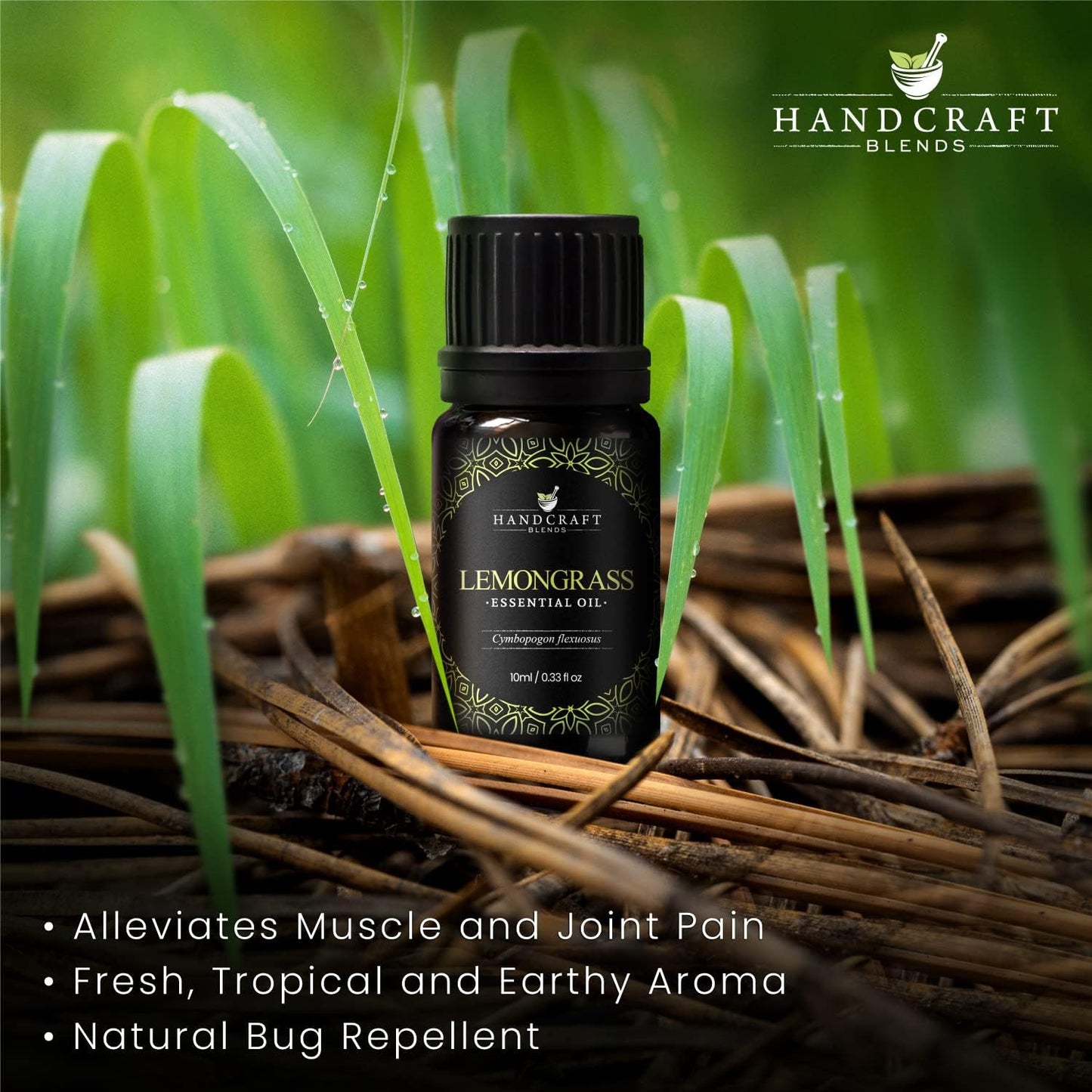 Handcraft Blends Lemongrass Essential Oil – 0.33 Fl Oz – Pack of 2 – 100% Pure and Natural – Premium Grade Essential Oil for Diffuser and Aromatherapy, Skin, Massage, Candle and Soap Making Fragrance