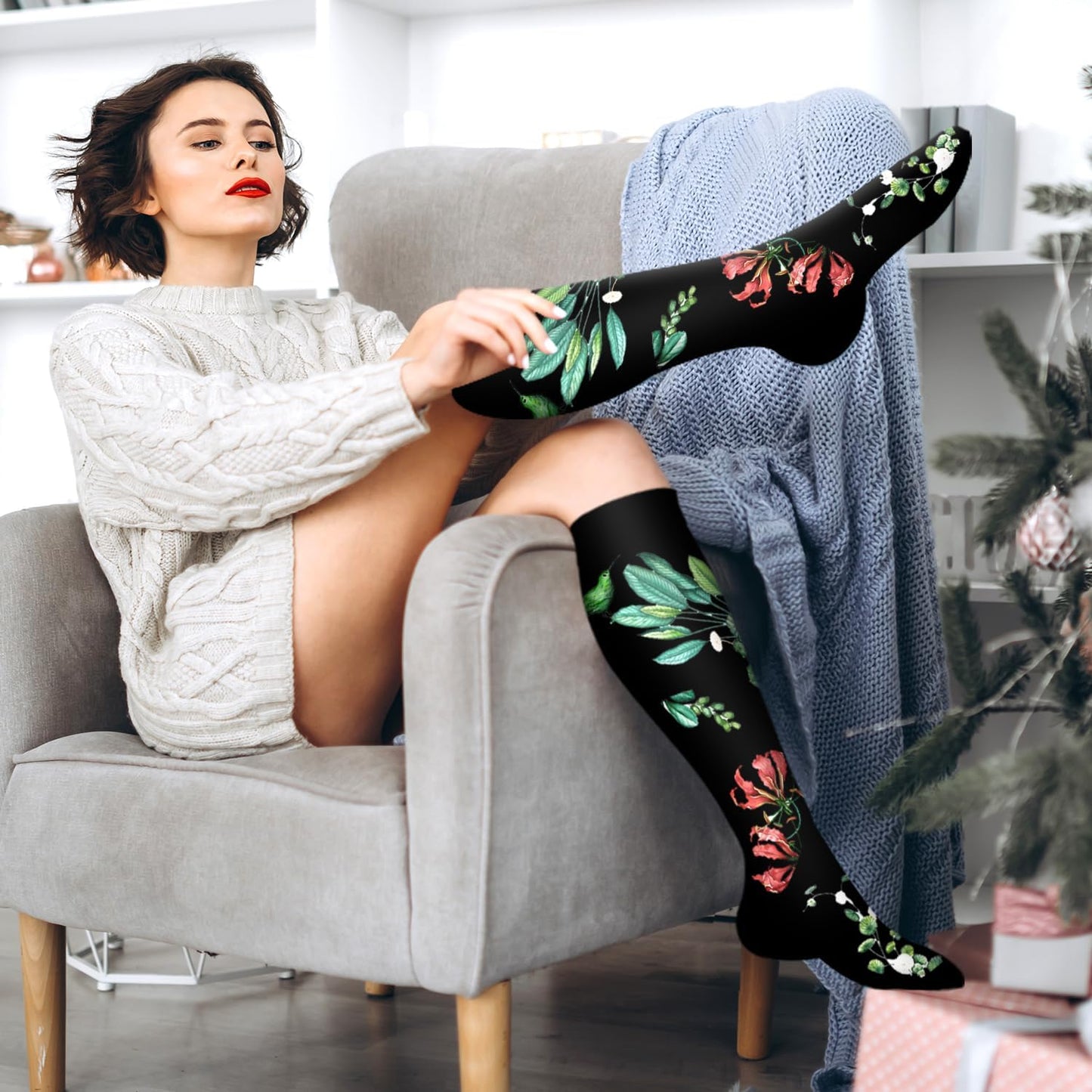 Bluemaple Compression Socks for Women & Men Circulation (6 Pairs) 15-20 mmHg is Best Support for Athletic Running Cycling