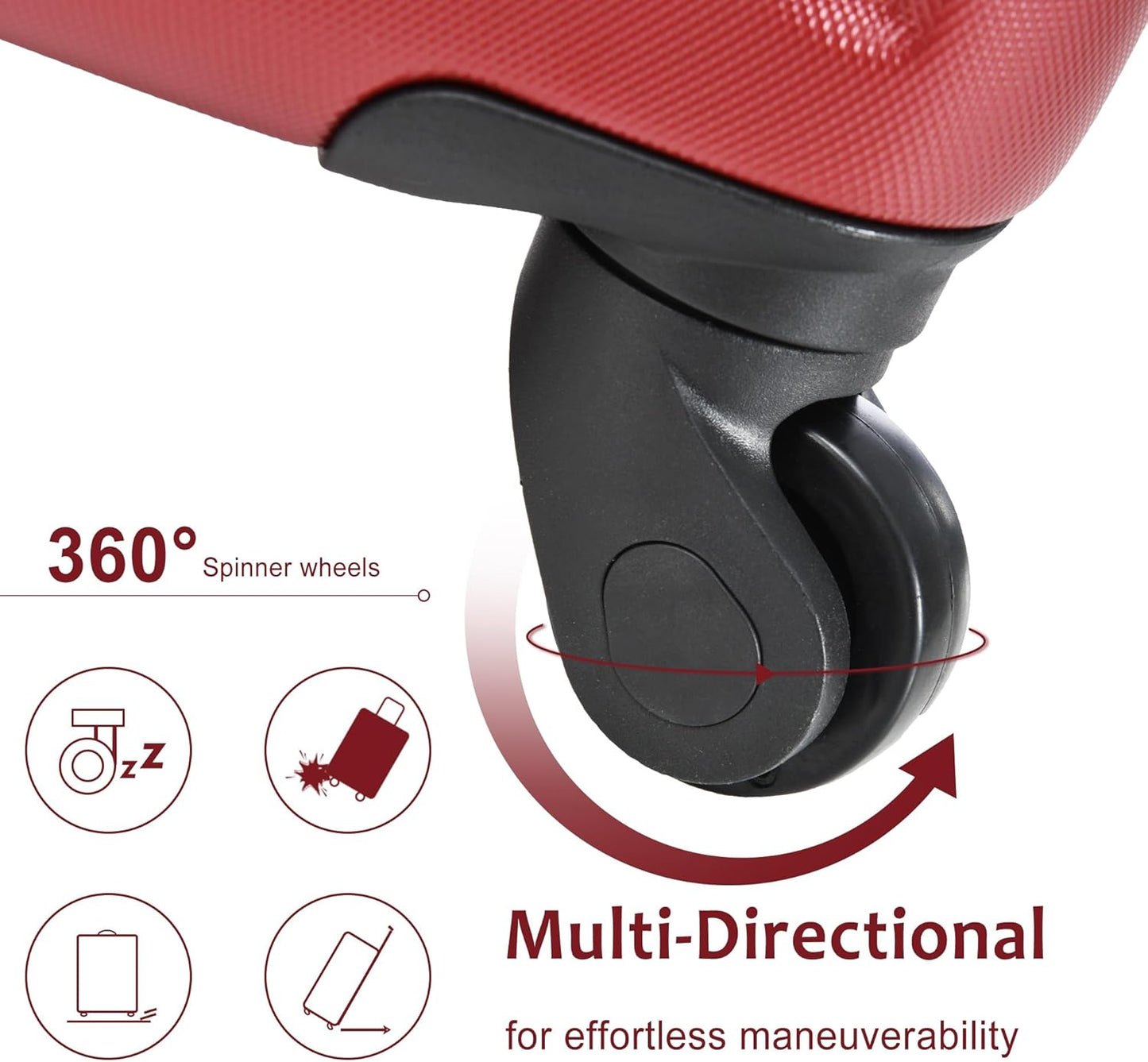 20in Carry On Luggage Hardshell Suitcase with Spinner Wheels Lightweight Lugagge Design Waterproof Durable for Travel (Red)