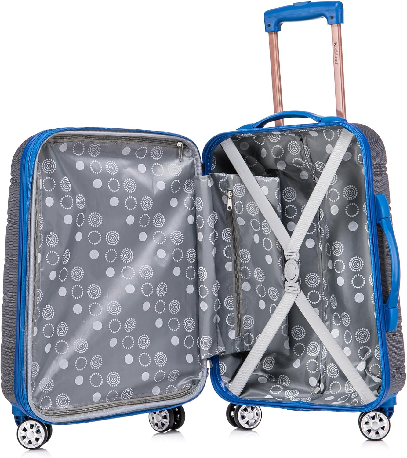 Rockland Melbourne Hardside Expandable Spinner Wheel Luggage Set, Grey, Carry-On 20-Inch and Tote 14-Inch