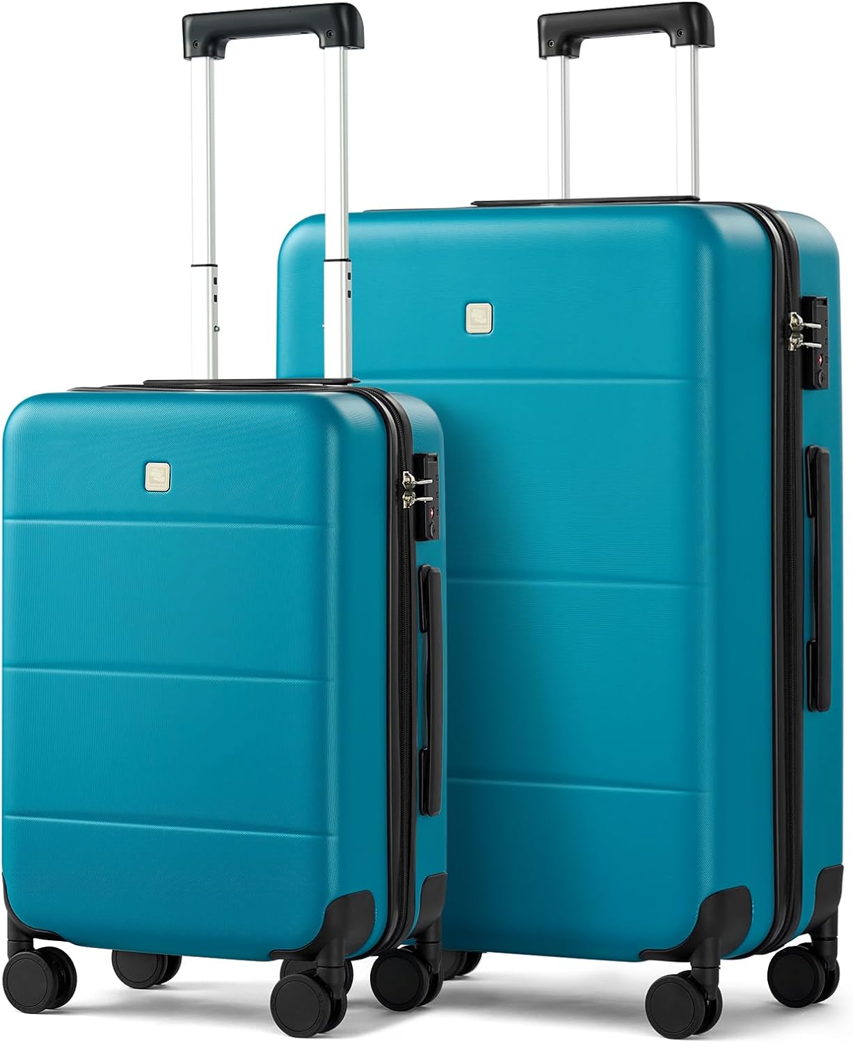 Hanke 2 Piece Hard Shell Luggage Sets with Spinner Wheels Carry On suitcase Set Checked Medium Luggage Lightweight Travel Luggage for Men Women(20/26 Inch, Caribbean Blue)