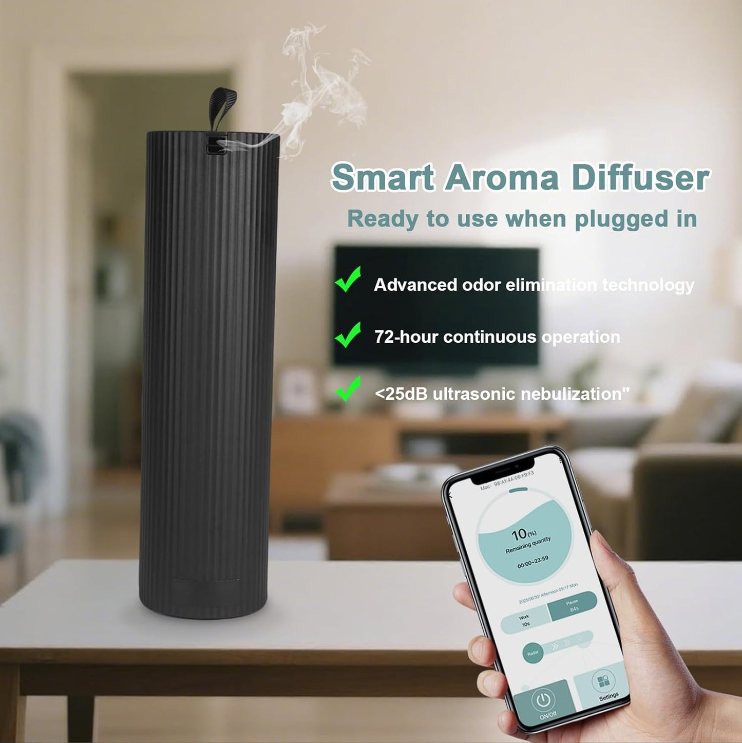 Scent Diffuser Starter Kit - Aroma Waterless Essential Oil Diffuser for Home, Air Diffuser for Large Room, 3200 Sq.Ft Coverage Scent Air Machine, Contains A 3.5 OZ Hotel Scent Essential Oil