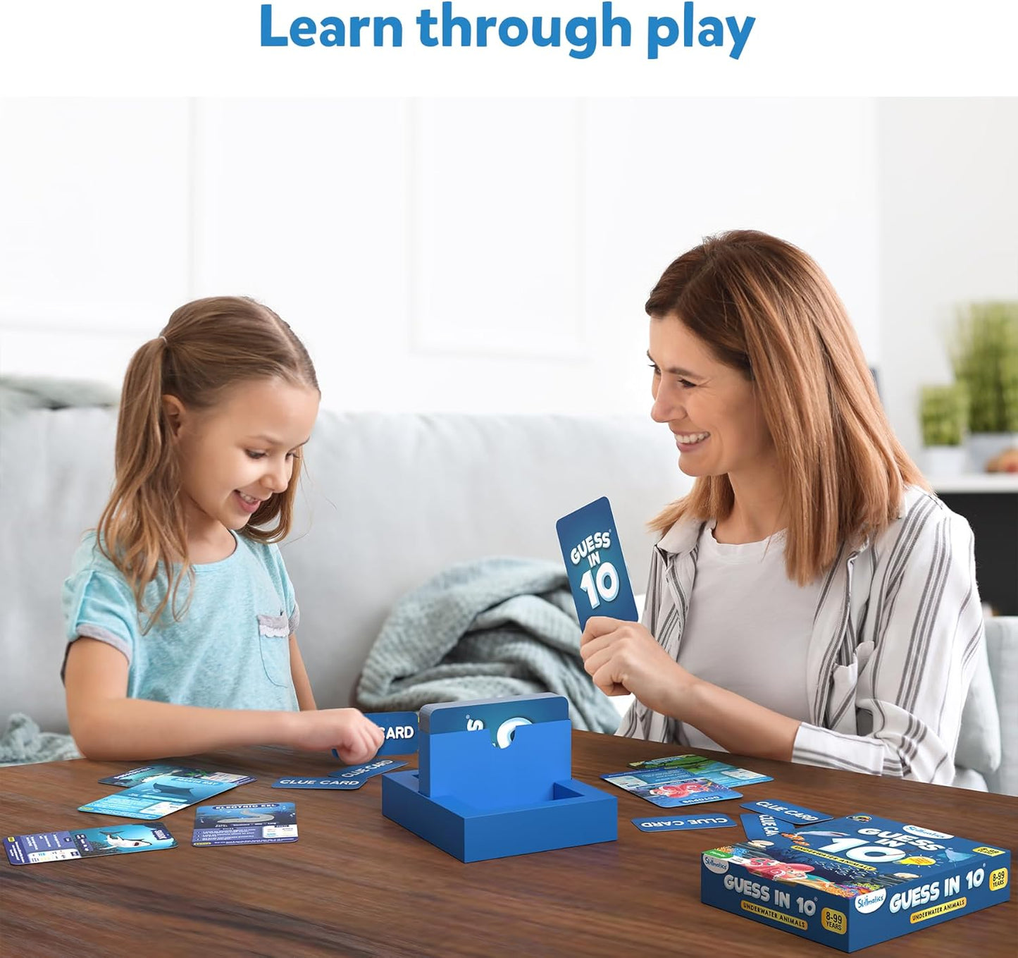 Skillmatics Guess in 10 Underwater Animals, Perfect for Boys, Girls, Kids, and Families Who Love Card Games, Toys, Board Games, Gifts for Ages 8, 9, 10 and Up