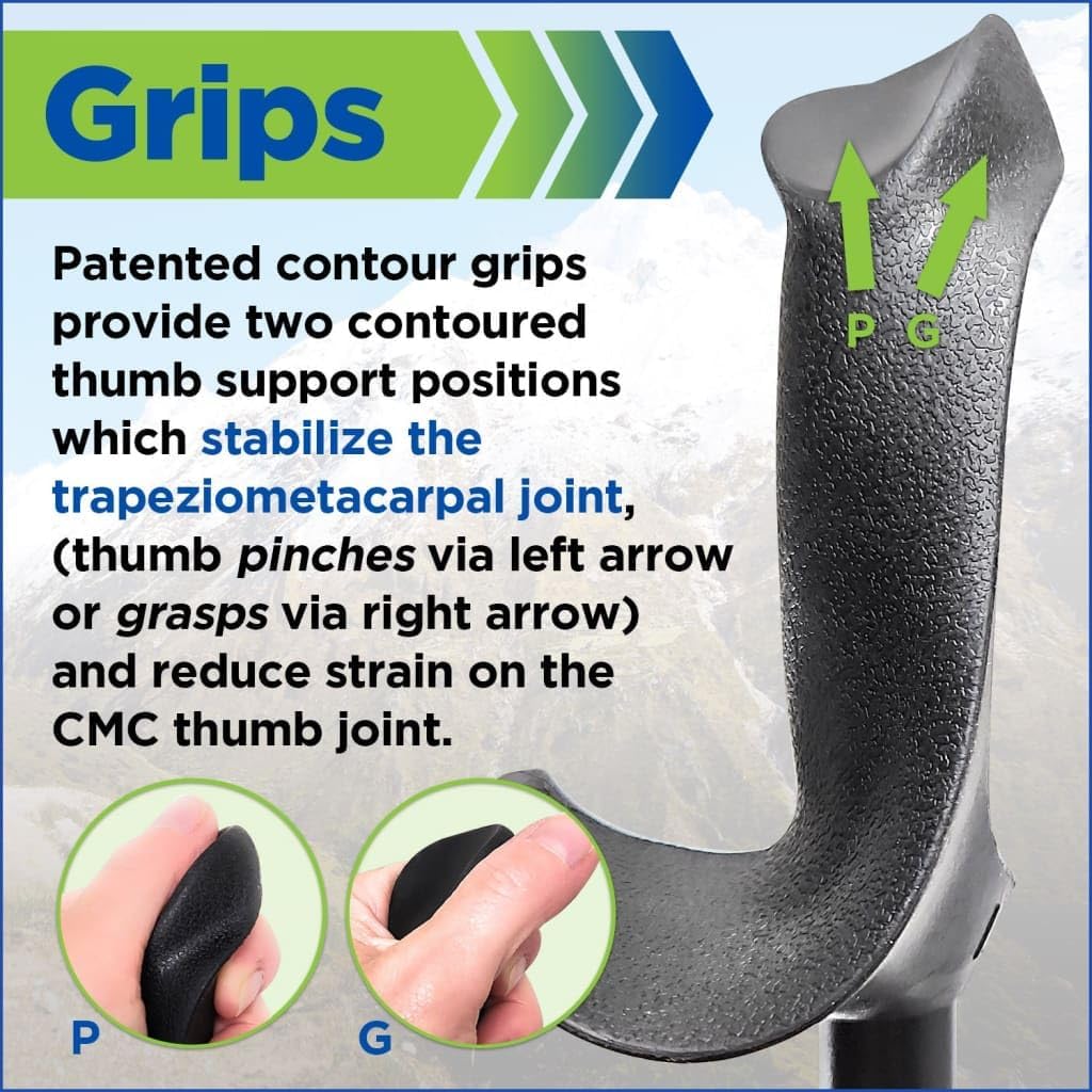 York Nordic Motivator Walking Poles for Balance and Rehab - Patented Stability Grips - Lightweight, Adjustable, and Collapsible - 2 Pieces Adjustable w/flip Locks - Heights 4'6" up to 6'2" - 230 lbs