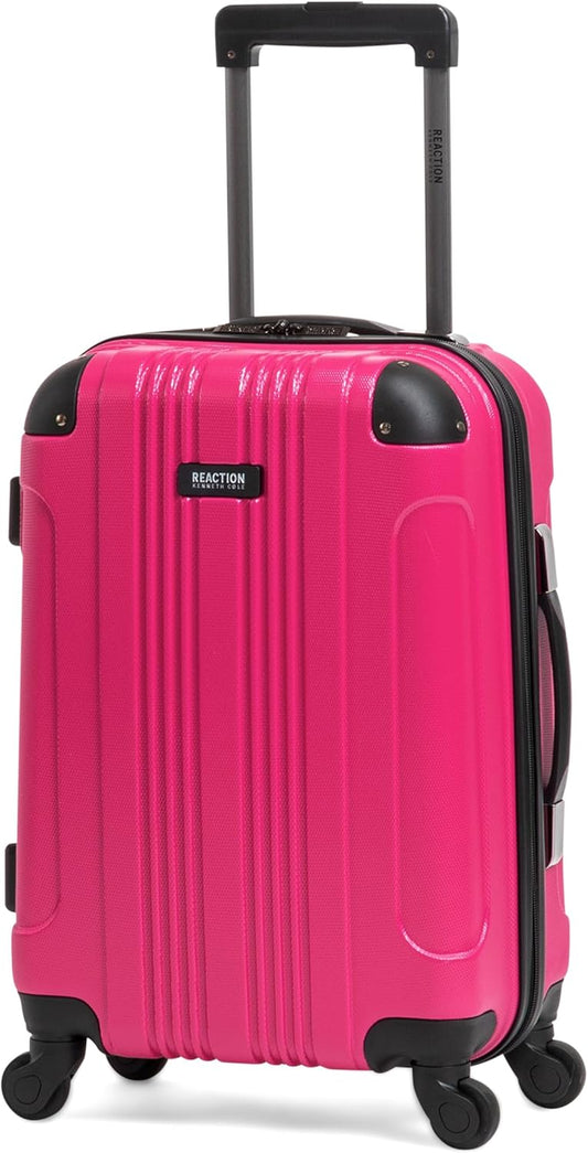 Kenneth Cole REACTION Out of Bounds Lightweight Hardshell 4-Wheel Spinner Luggage, Magenta, 20-Inch Carry On