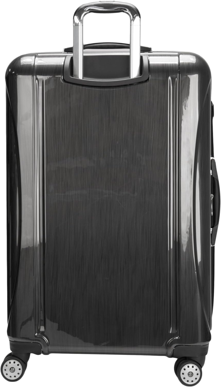 DELSEY PARIS Helium Aero Hardside Expandable Luggage with Spinner Wheels, Brushed Charcoal, Checked-Large 28 Inch