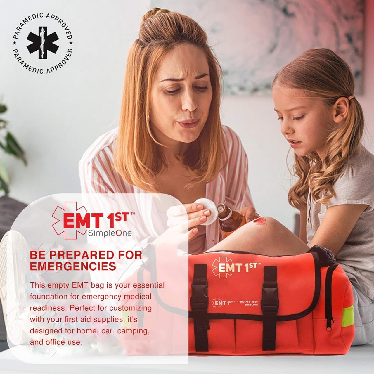 EMT 1st Emergency Responder Empty First Aid Kit for Car, Home & Travel Compact Medical Kit with Medical Supplies in a Durable EMT Bag Perfect Emergency Preparedness