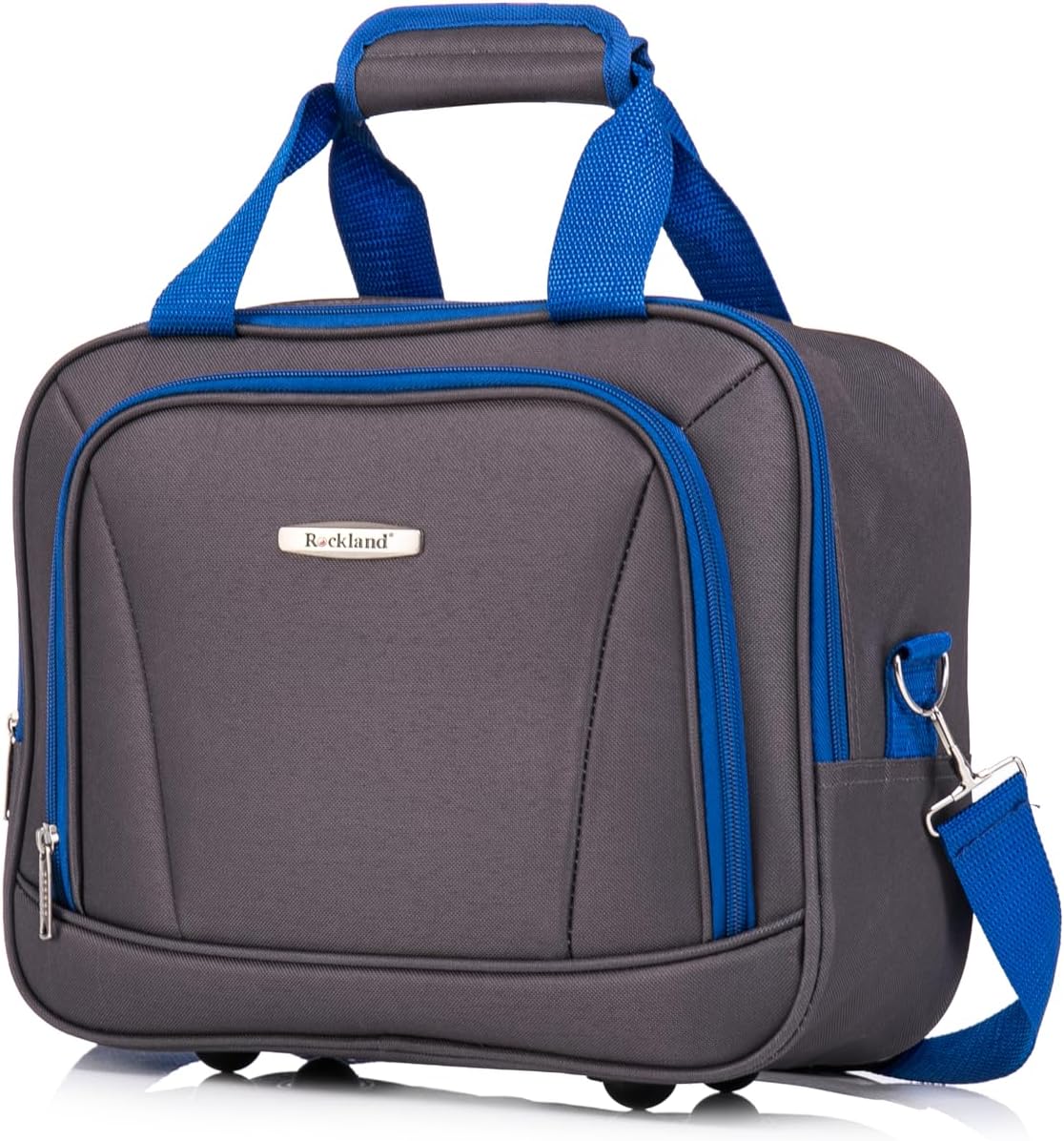 Rockland Melbourne Hardside Expandable Spinner Wheel Luggage Set, Grey, Carry-On 20-Inch and Tote 14-Inch