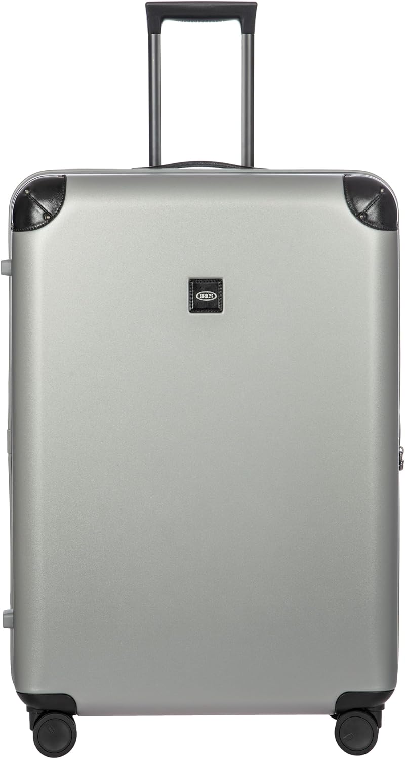 Bric's Amalfi Suitcase, Lightweight Expandable Hard Shell Luggage with Smooth 360° Wheels and TSA Lock 32" - Silver