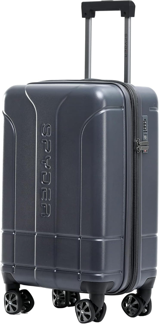 Spyder Carve 20 Inch Carry On Expandable Hardside Upright Suitcase with 360° Spinner Wheels, TSA Approved Lock, Gray