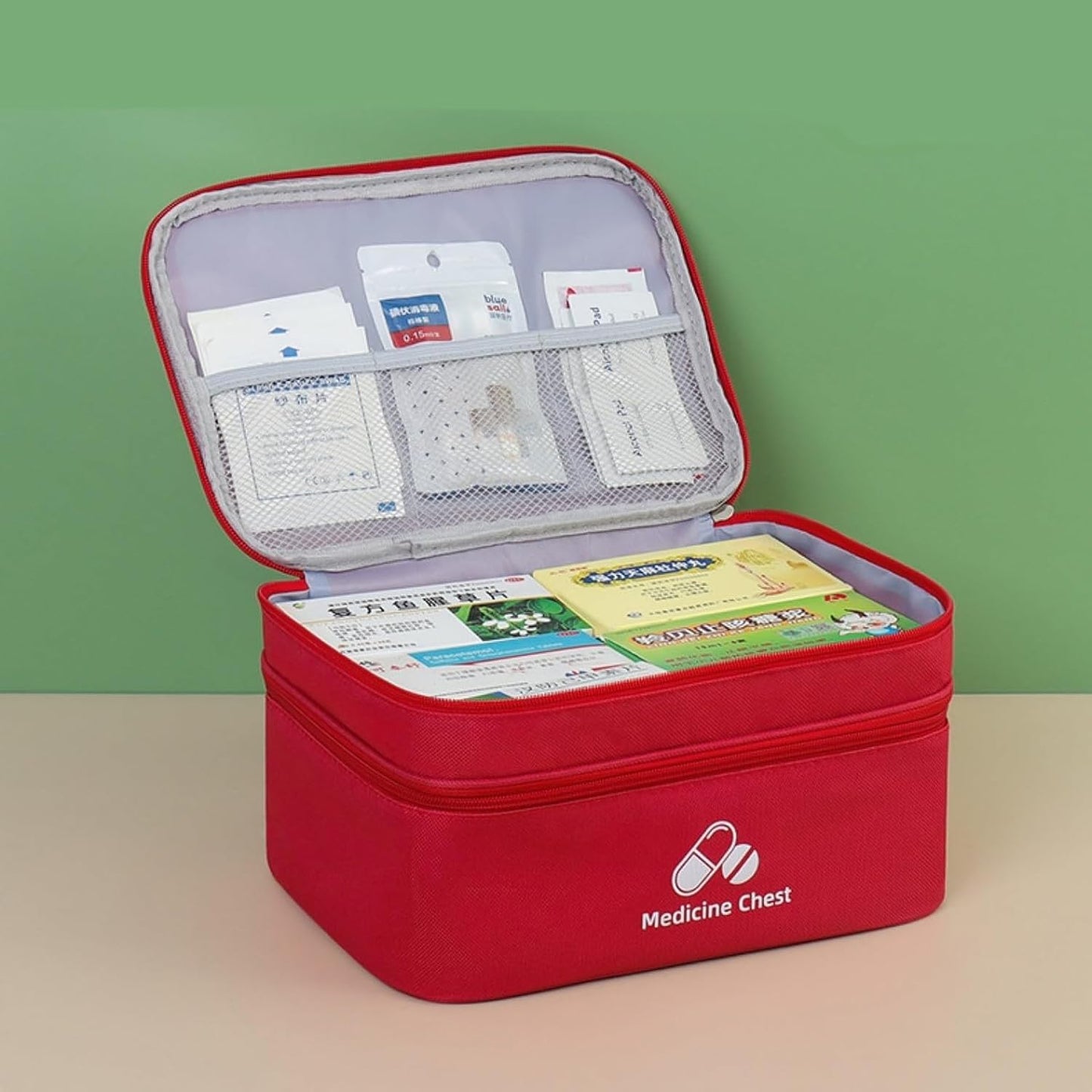 First Aid Bag Empty, First Aid Kit Storage Bag, Small Medical Bag, Medical Travel Case First Responder Emergency Storage Compact Medicine Bags for Car Home Office Kitchen Sport Outdoors (Red)