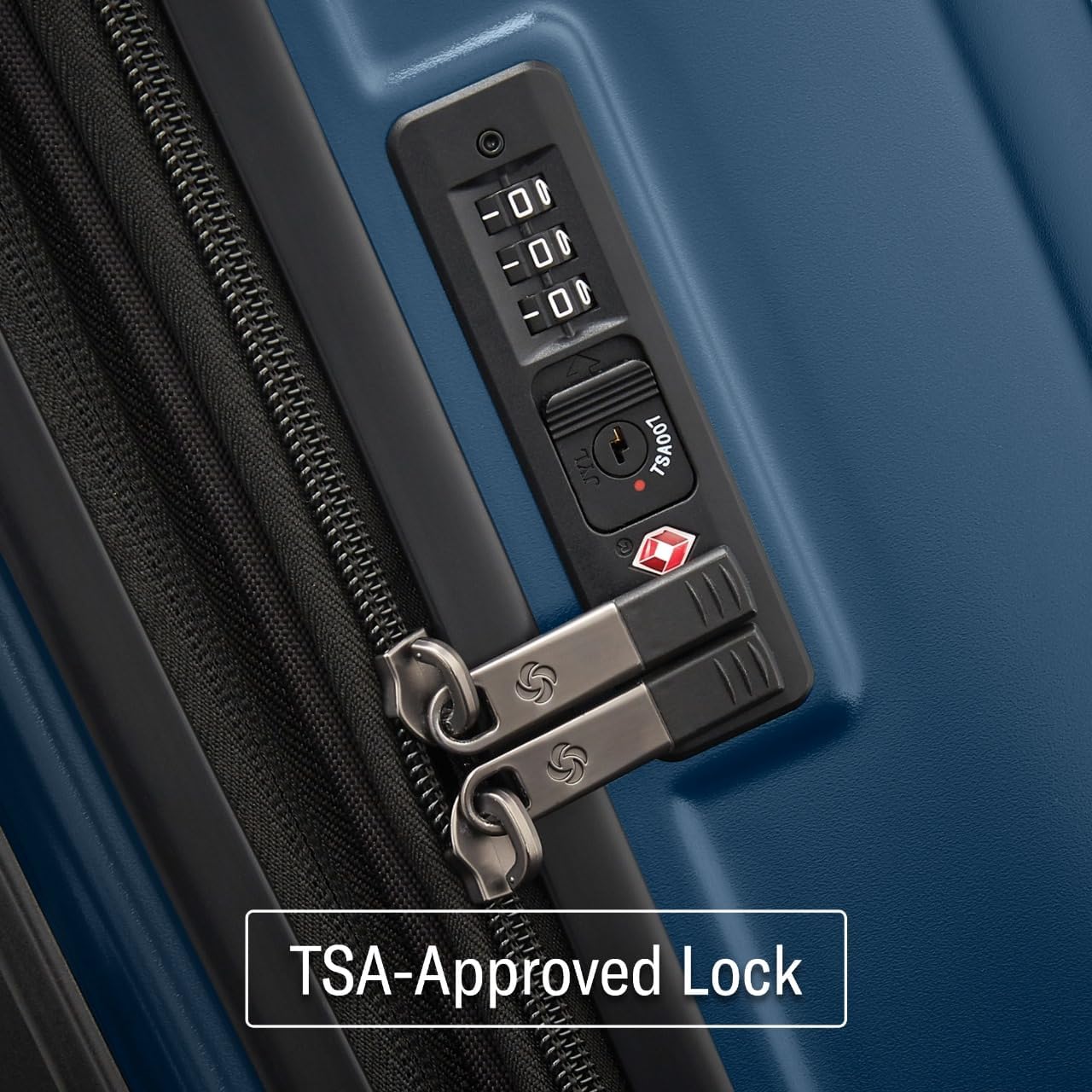 Samsonite Octiv Lightweight Hardshell 20-Inch Carry-On Luggage - Durable & Impact Resistant, 360° Aero Trac Spinner Wheels, Adjustable Telescopic Handle, Expandable Suitcase, TSA Approved Lock - Blue