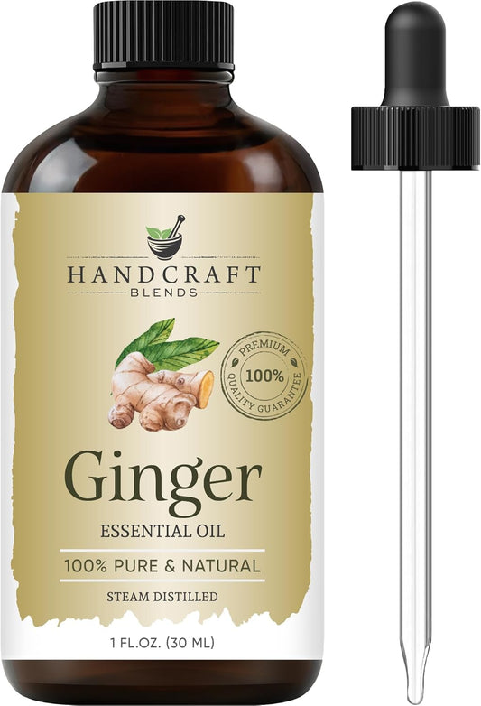 Handcraft Blends Ginger Essential Oil – 1 Fl Oz – 100% Pure and Natural – Premium Grade Essential Oil for Diffuser and Aromatherapy, Skin, Massage, Candle and Soap Making Fragrance