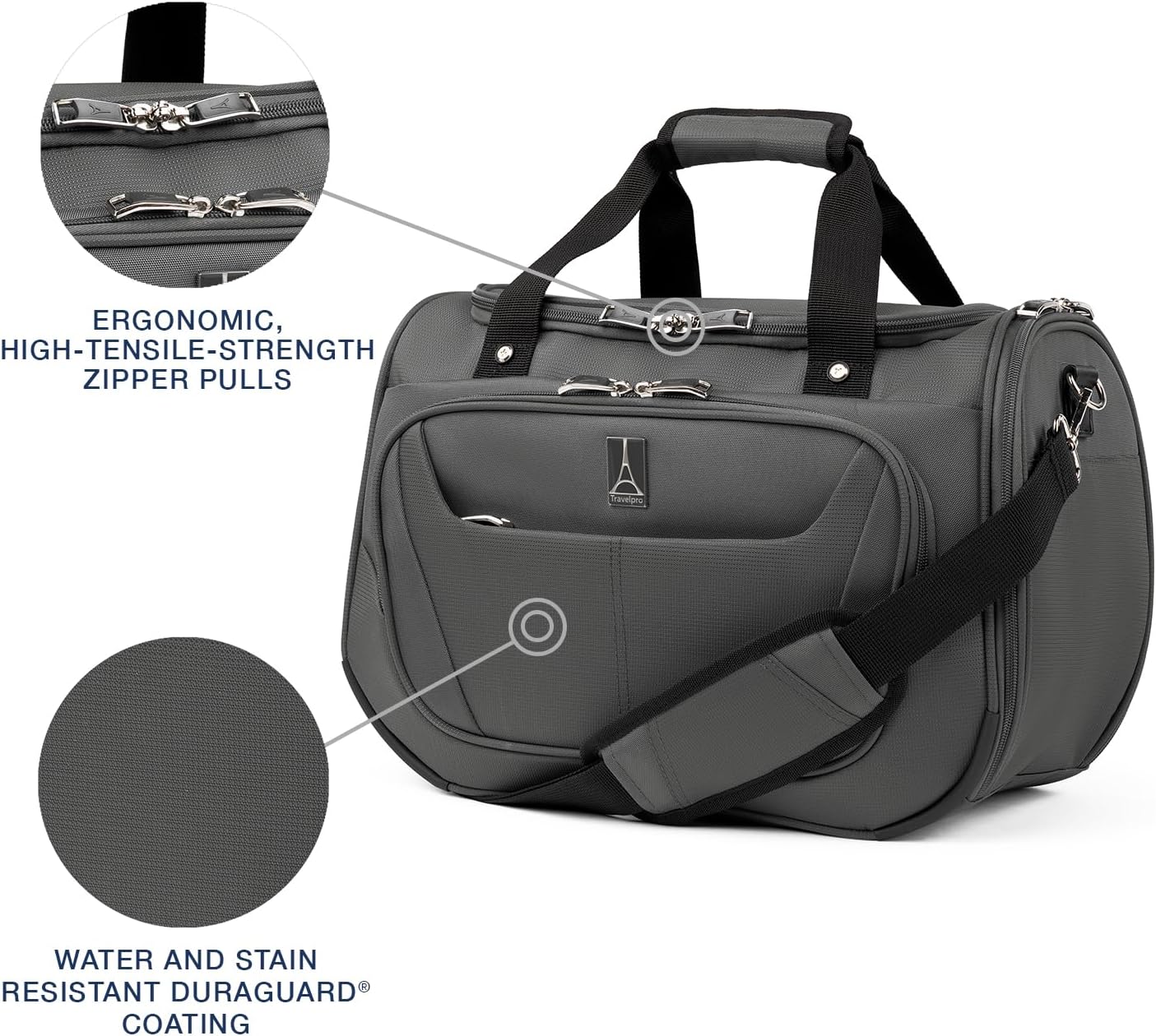 Travelpro Maxlite 5 Softside 2pc Set Expandable Carry On Luggage with 4 Spinner Wheels/Soft Underseat Tote, Lightweight Suitcase, Men and Women, Shadow Grey