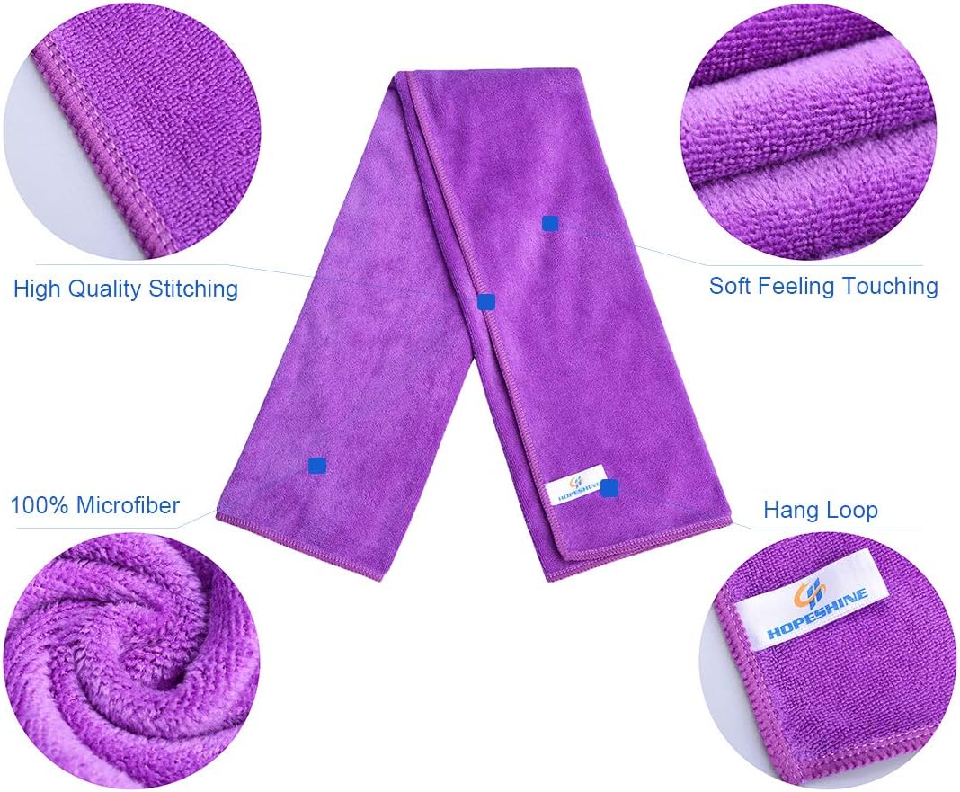 HOPESHINE Gyms Towels for Men & Women Microfiber Exercise Fitness Home Absorbent Sweat Yoga Towels Sports Towels Soft Fast Drying 16inch x32inch 3-Pack