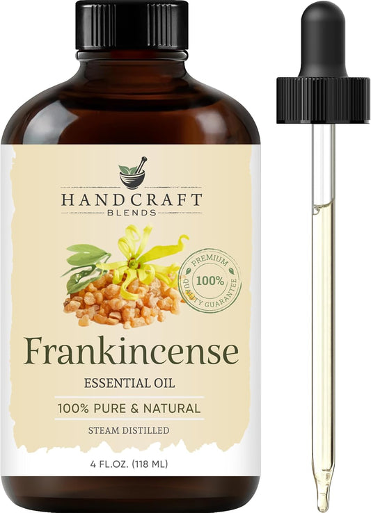 Handcraft Blends Frankincense Essential Oil – Huge 4 Fl Oz – 100% Pure and Natural – Premium Grade Essential Oil for Diffuser and Aromatherapy, Skin, Massage, Candle and Soap Making Fragrance