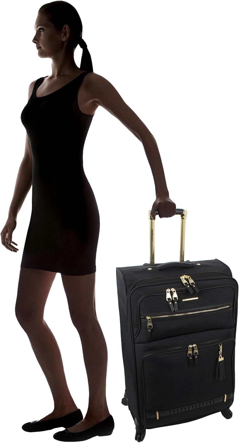 Steve Madden Designer Luggage Collection - 3 Piece Softside Expandable Lightweight Spinner Suitcase Set - Travel Set Includes an Under Seat Bag, 20-Inch Carry on and 28-Inch Checked Suitcase,