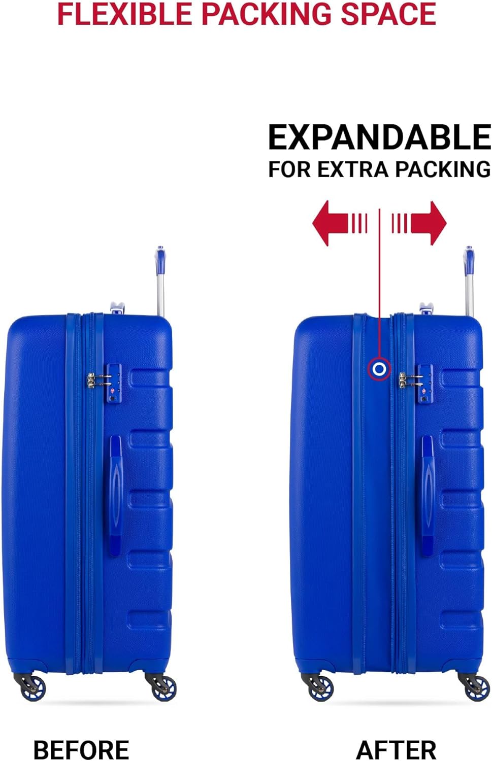 SwissGear 7366 Signature Hardside Expandable Luggage with Spinner Wheels, TSA Lock, Cup-Holder, Cobalt, 2-Piece Set (19/27)