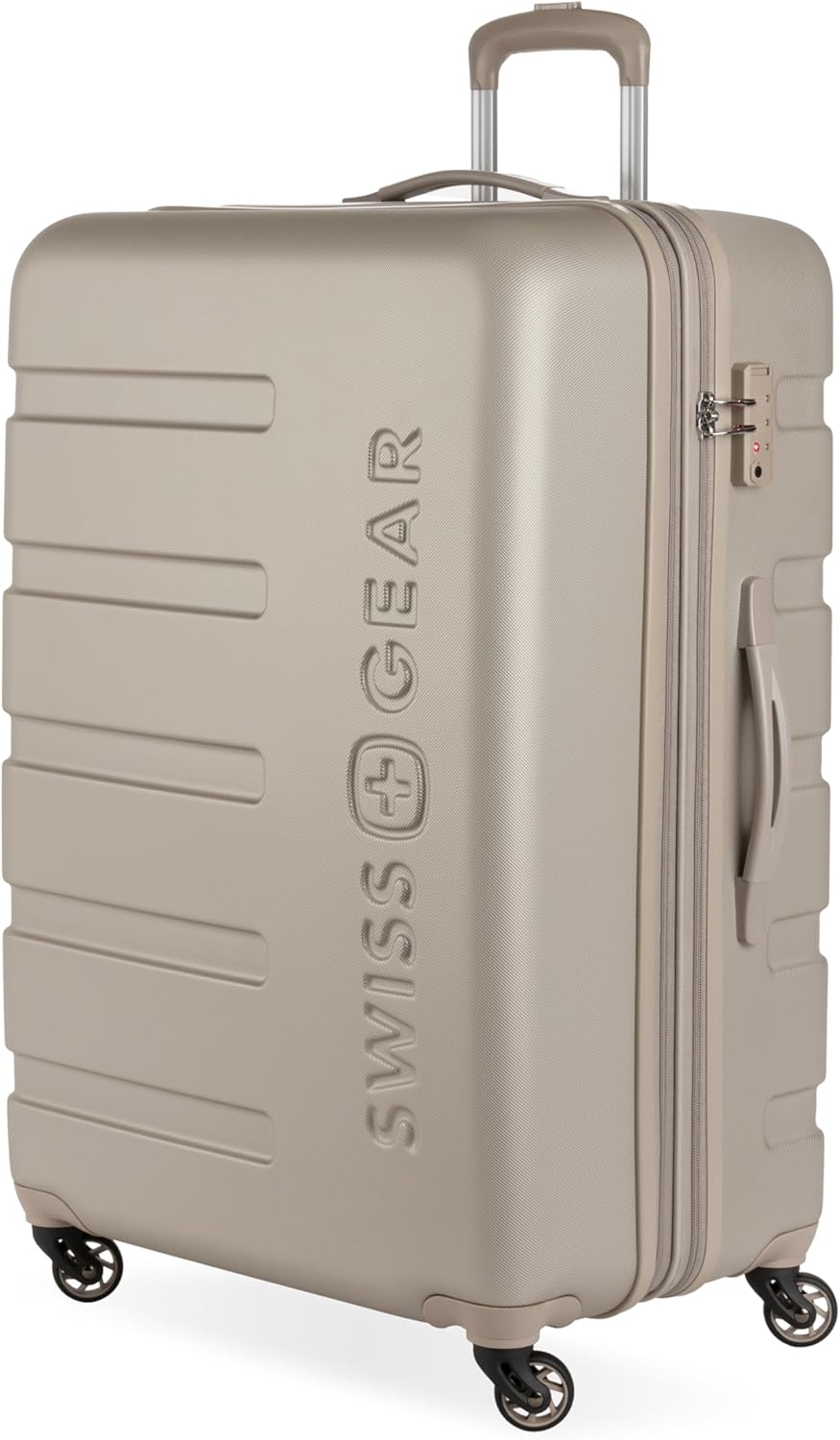 SwissGear 7366 Signature Hardside Expandable Luggage with Spinner Wheels, TSA Lock, Sand, Checked-Large 27-Inch