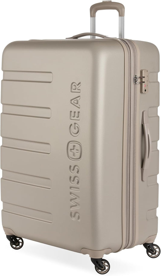 SwissGear 7366 Signature Hardside Expandable Luggage with Spinner Wheels, TSA Lock, Sand, Checked-Large 27-Inch