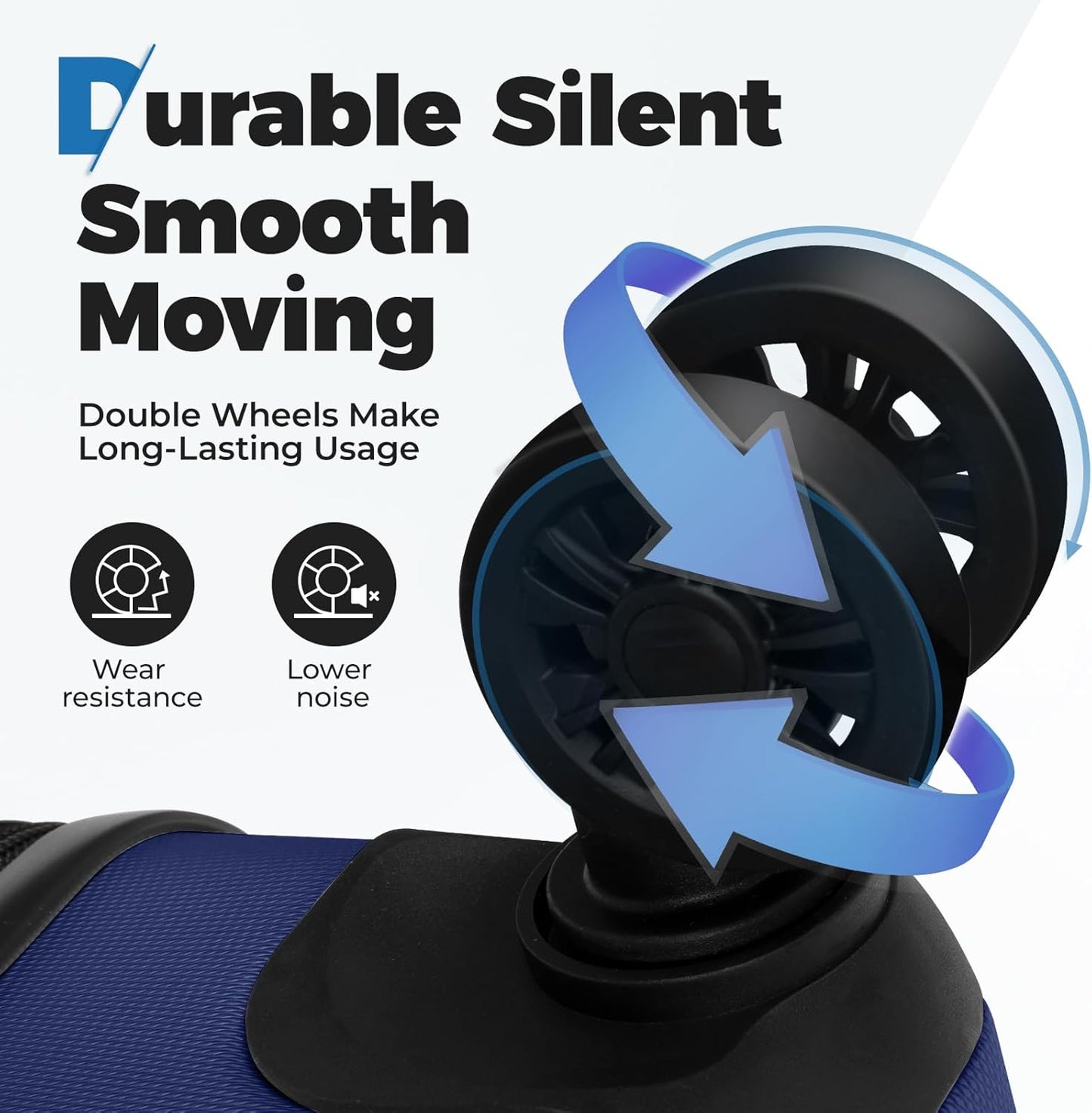 Krute Suitcases with Wheels Checked Luggage 24 Inch Lightweight PC ABS TSA Lock Hard Side Travel Suitcase