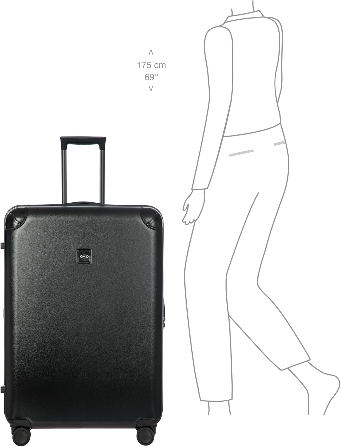 Bric's Amalfi Suitcase, Lightweight Expandable Hard Shell Luggage with Smooth 360° Wheels and TSA Lock 32" - Black