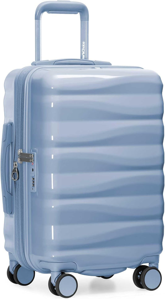 Traveler's Choice Edinburgh II Hardside Spinner Luggage with TSA Lock, Blue, 21" Carry-on