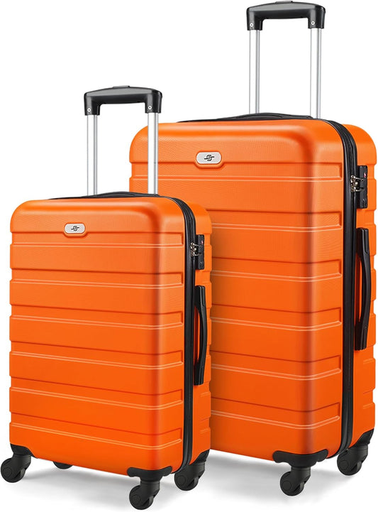 Suitour 2 piece Luggage Sets with Spinner Wheels,Hardside Lightweight 20/24 inch Suitcase Set