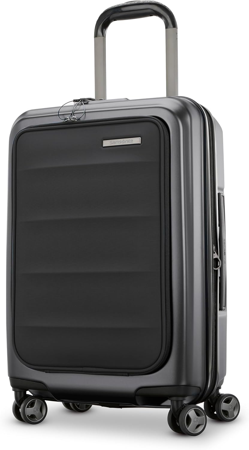 Samsonite Carry-On Pro Front Pocket Hardside Expandable 21-Inch Octiv Luggage: Durable & Impact Resistant, 360° Aero Trac Spinner Wheels, Adjustable Telescopic Handle, TSA Approved Lock - Black