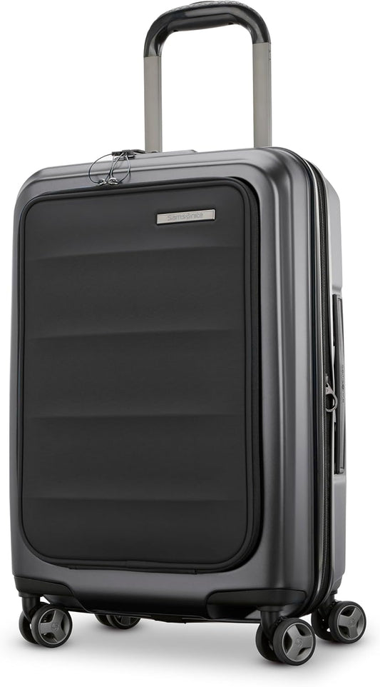 Samsonite Carry-On Pro Front Pocket Hardside Expandable 21-Inch Octiv Luggage: Durable & Impact Resistant, 360° Aero Trac Spinner Wheels, Adjustable Telescopic Handle, TSA Approved Lock - Black