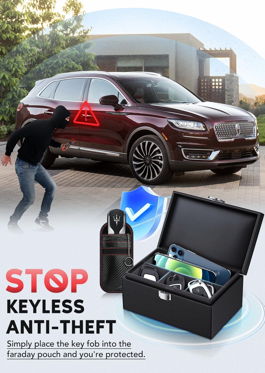 Faraday Box for car Keys,Faraday Cage for Singnal Blocking (Extra Large(6-12keys))