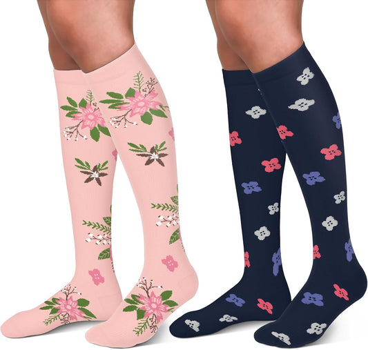 30-40mmHg Medical Graduated Compression Socks for Women&Men Circulation-Compression Stockings-Knee High Socks for Support,Hiking,Running