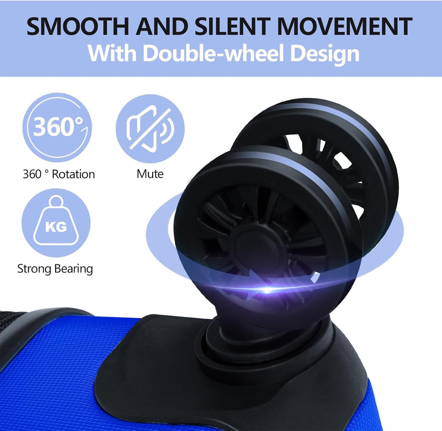 AnyZip Luggage PC ABS Hardside Lightweight Suitcase with 4 Universal Wheels TSA Lock Checked-Medium 24 Inch Blue