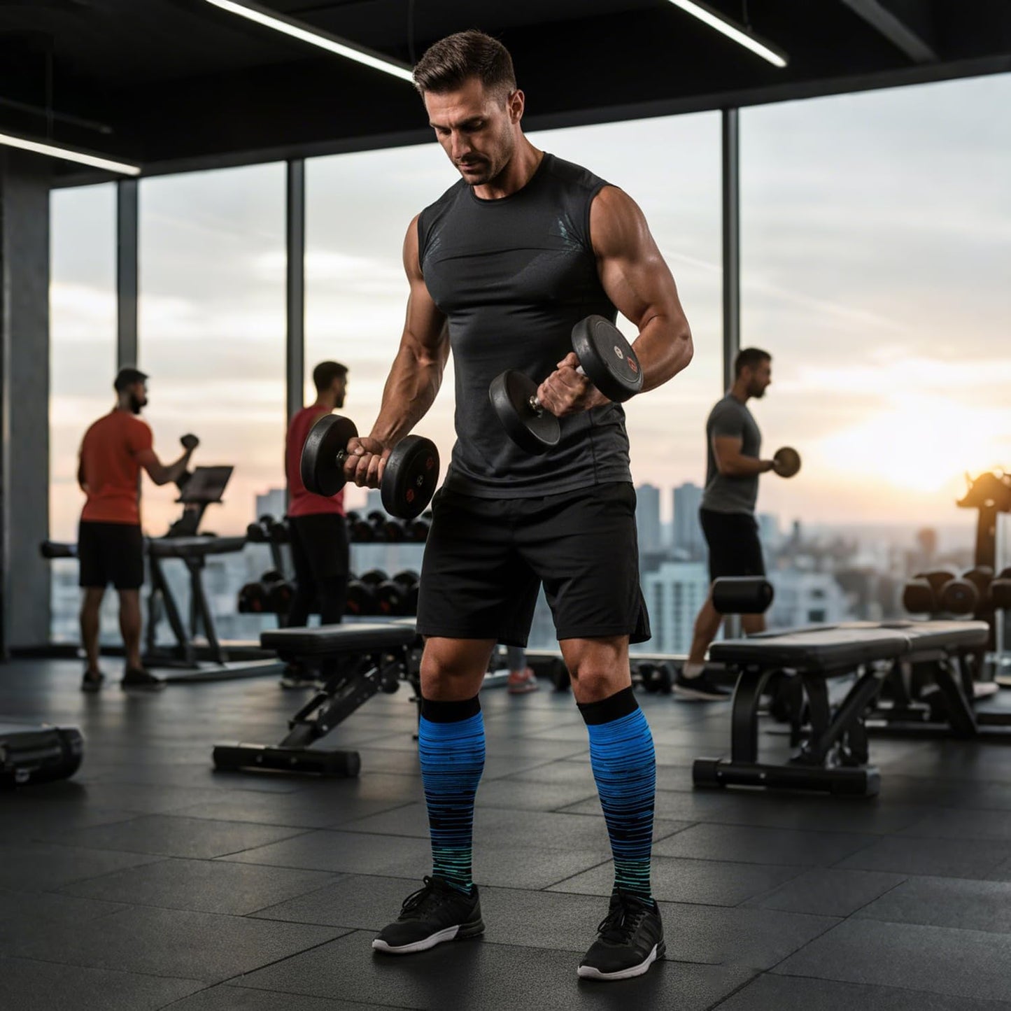 Graduated Compression Socks for Women&Men 20-30mmhg Knee High Socks Travel Hiking Running Stocking