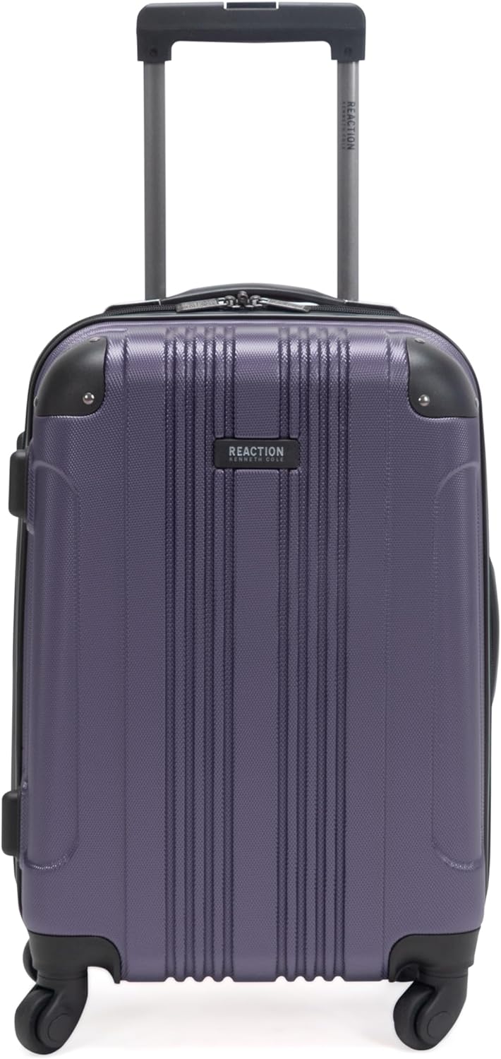 Kenneth Cole REACTION Out of Bounds Lightweight Hardshell 4-Wheel Spinner Luggage, Smokey Purple, 20-Inch Carry On