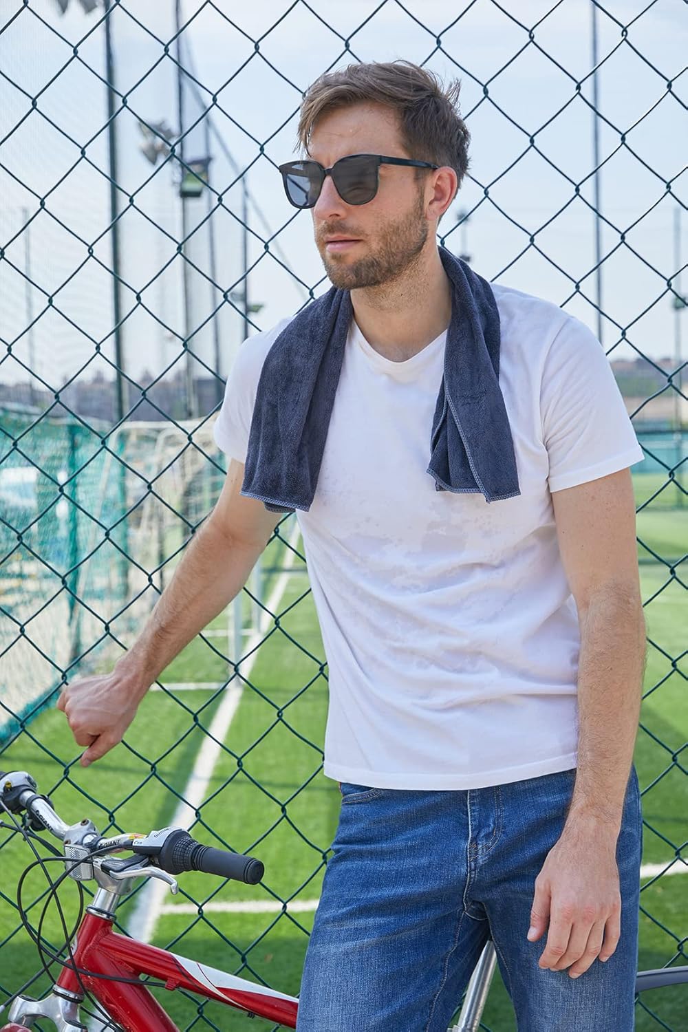 HOPESHINE Gyms Towels for Men & Women Microfiber Exercise Fitness Home Absorbent Sweat Yoga Towels Sports Towels Soft Fast Drying 16inch x32inch 3-Pack