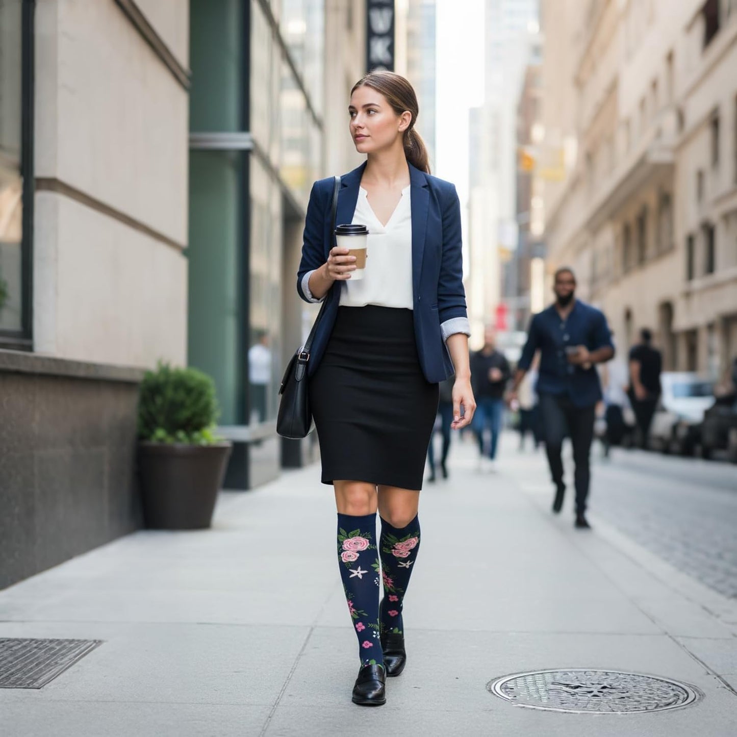 Graduated Compression Socks for Women&Men 20-30mmhg Knee High Socks Travel Hiking Running Stocking