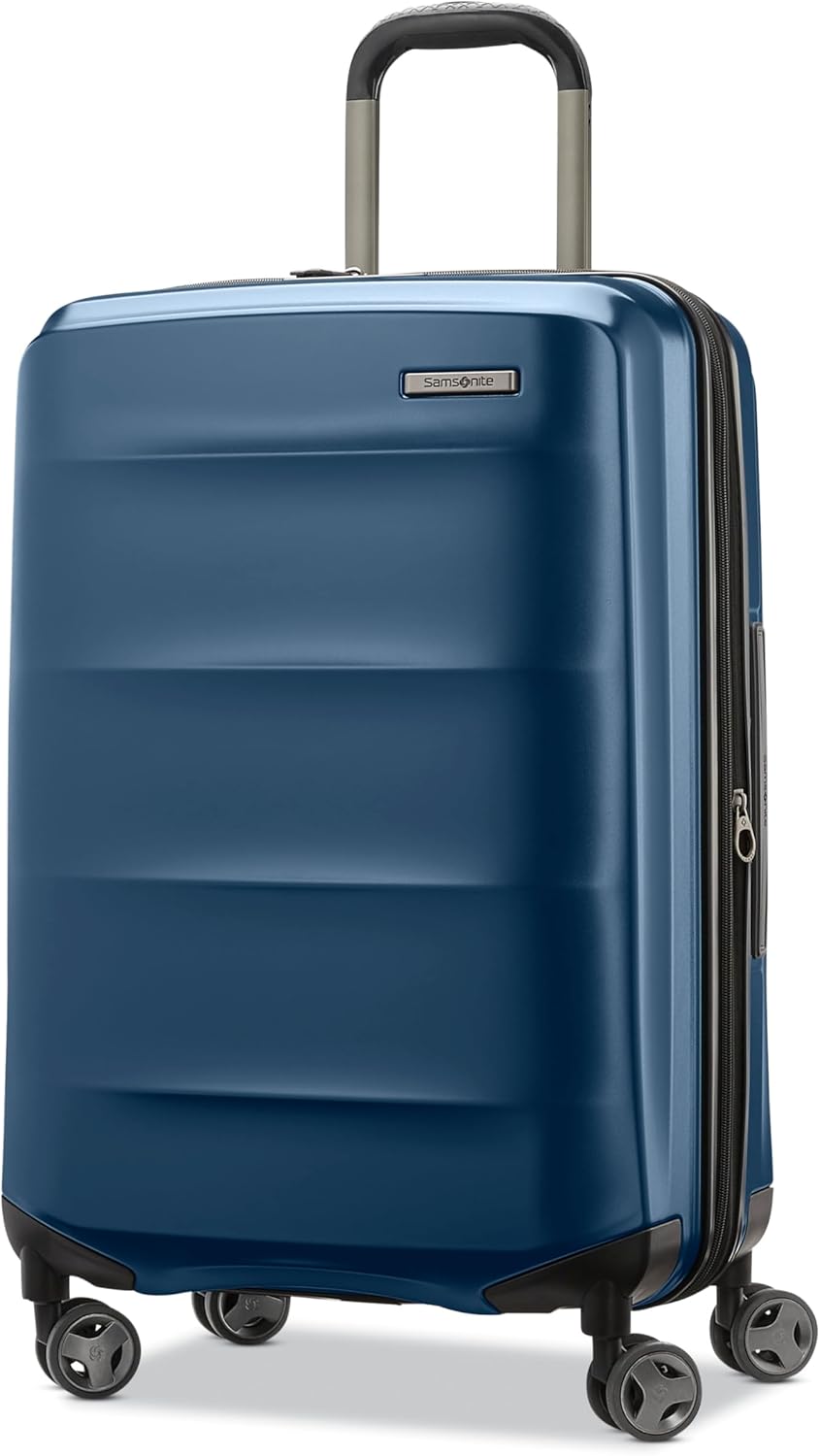 Samsonite Octiv Hardside Expandable Luggage with Spinner Wheels, Blue Denim, Checked Medium Spinner