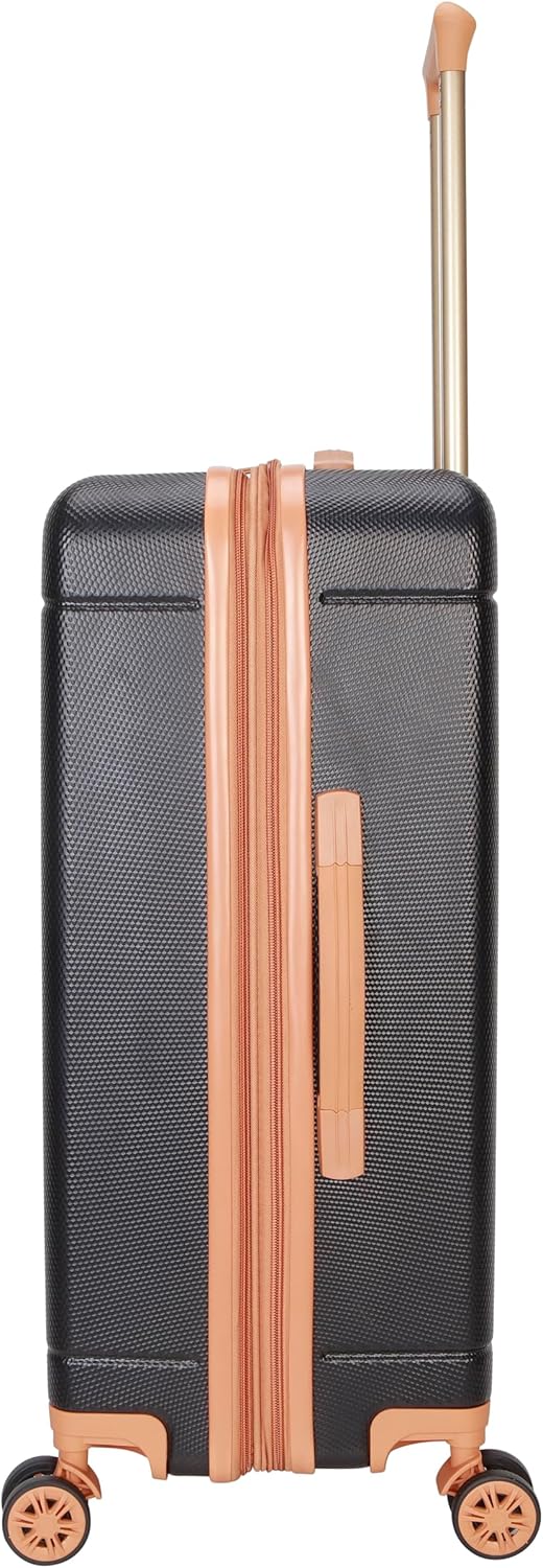 Dockers Hooper Hardside Expandable 8-Wheel Spinner Travel Luggage, Black, 24-Inch Checked