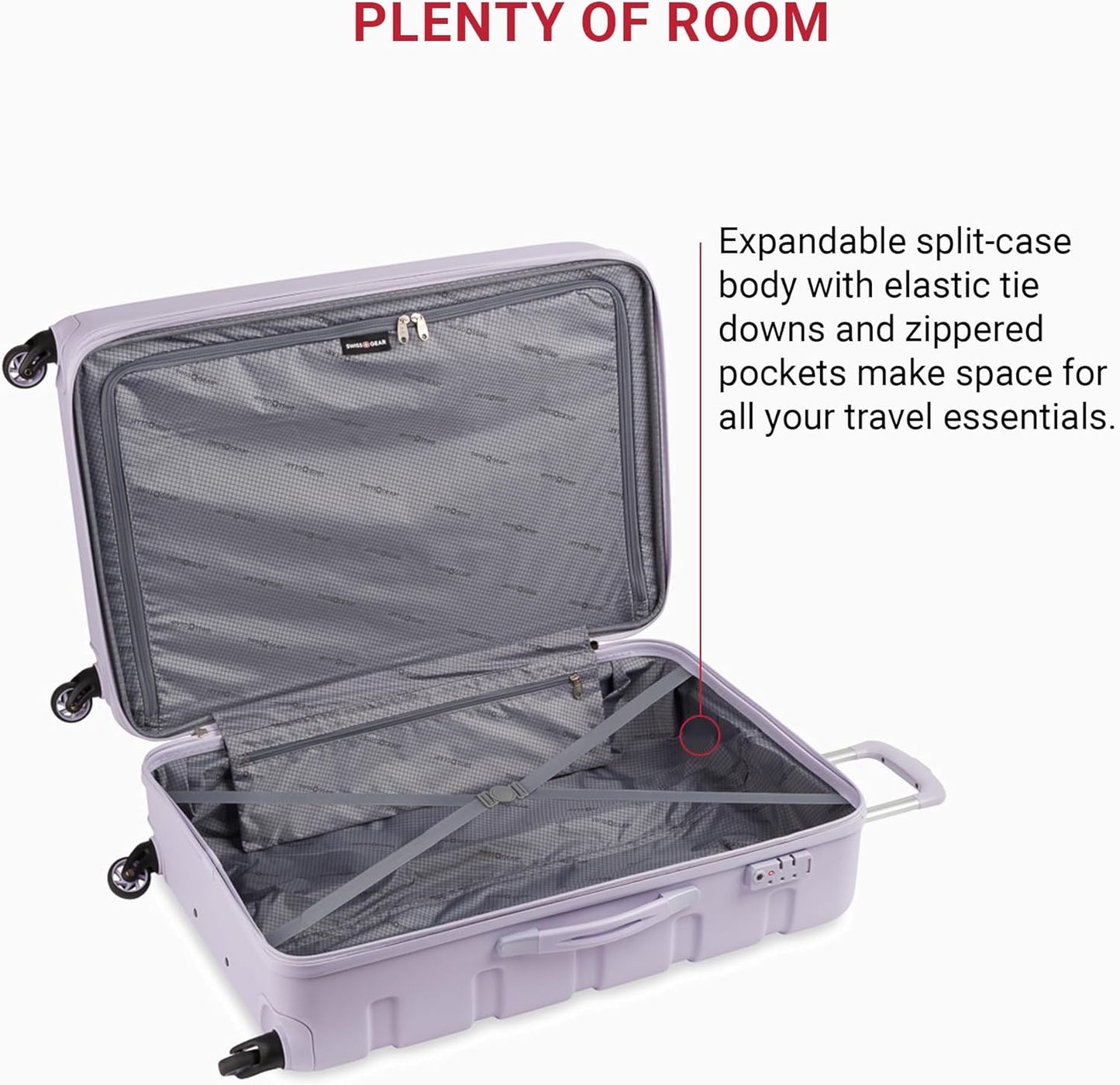 SwissGear 7366 Signature Hardside Expandable Luggage with Spinner Wheels, TSA Lock, Evening Haze, Checked-Large 27-Inch