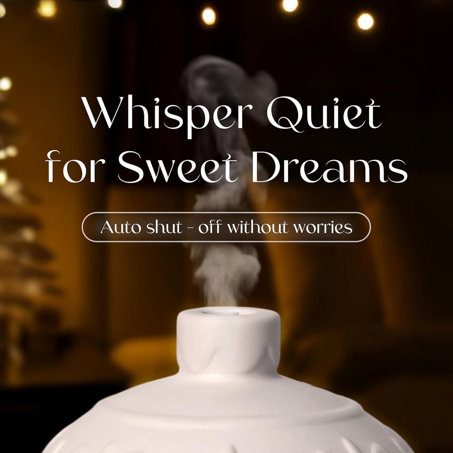 Earnest Living Christmas Ball Essential Oil Diffuser White Ceramic 100 ml Diffuser Home Décor, 7 Color Lights, Timers, Auto Off Cool Mist Humidifier Aromatherapy Diffuser