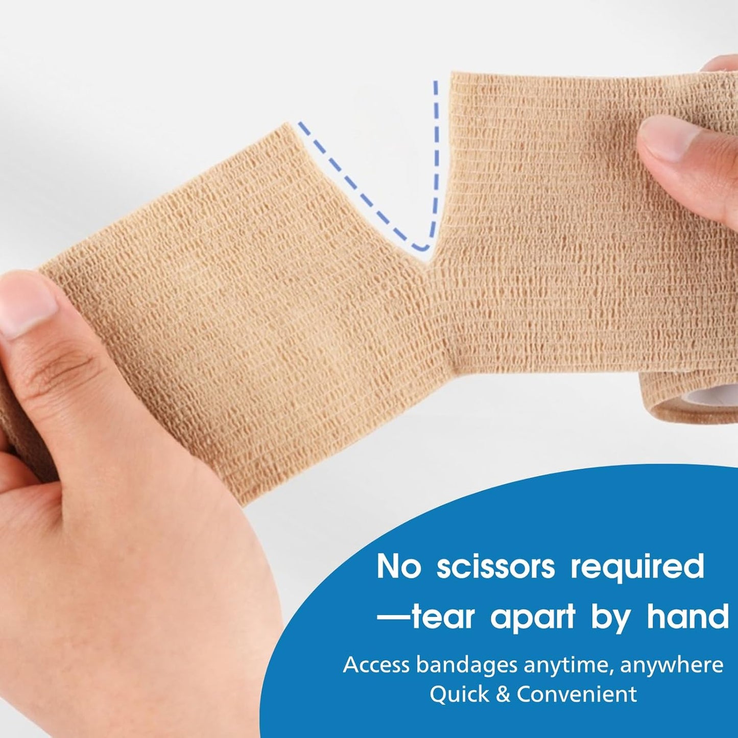 Self Adhesive Bandage Wrap, 2''x5 Yards, 6 Pack, Cohesive Sports Tape, Breathable Elastic Bandage Wraps